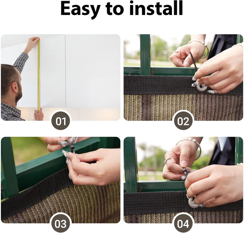 DELLNA Fence Covering Outdoor Privacy Screen for Fence – Fence Privacy Screen for Balcony, Yard, Patio, Garden, Zip Ties Included (Brown, 4x32.8Ft) - Image 4